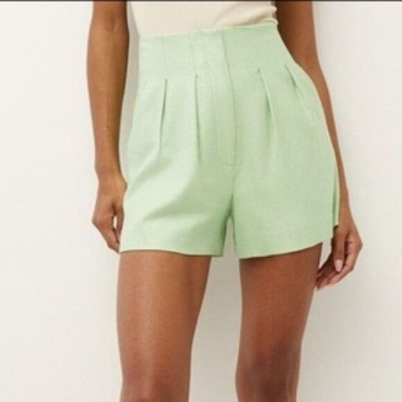 Veronica Beard Gables Shorts Pistachio Green High Waisted Size 6 - Picture 1 of 7